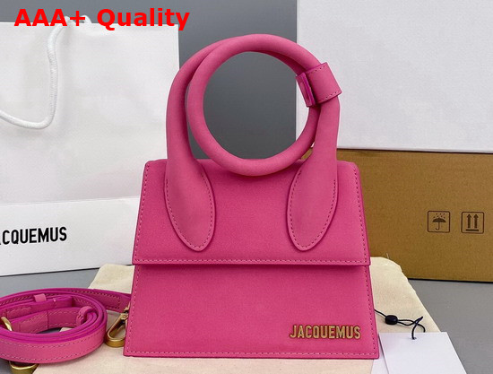 Jacquemus Le Chiquito Noeud Bag Pink Nubuck Replica