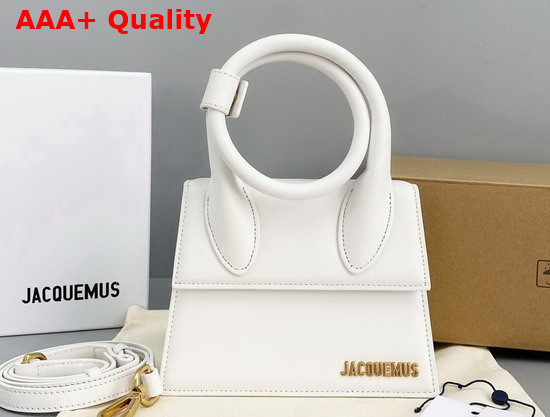 Jacquemus Le Chiquito Noeud Bag White Leather Replica