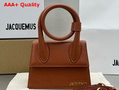 Jacquemus Le Chiquito Noeud Les Classiques Coiled Handbag in Light Brown Smooth Leather Replica