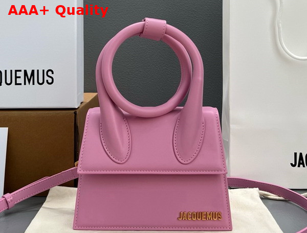 Jacquemus Le Chiquito Noeud Les Classiques Coiled Handbag in Light Pink Smooth Leather Replica