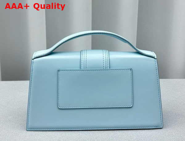 Jacquemus Le Grand Bambino Crossbody Flap Bag in Light Blue Glazed Leather Replica