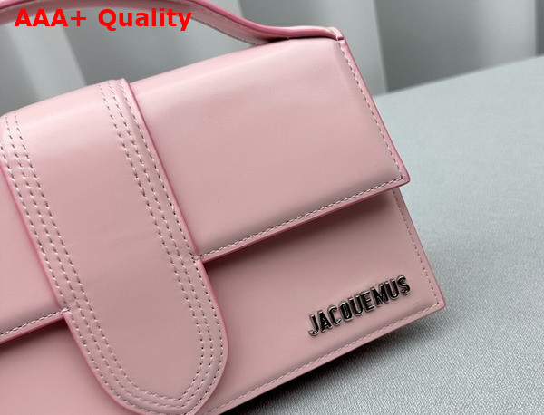 Jacquemus Le Grand Bambino Crossbody Flap Bag in Light Pink Glazed Leather Replica