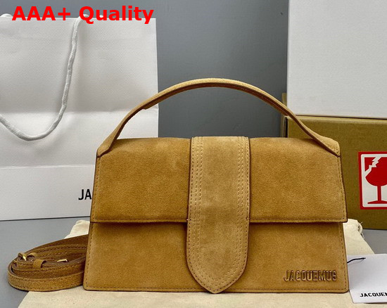 Jacquemus Le Grand Bambino Dark Beige Suede Leather Replica