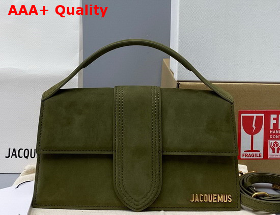 Jacquemus Le Grand Bambino Dark Green Suede Leather Replica