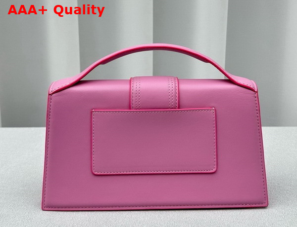 Jacquemus Le Grand Bambino Les Classiques Crossbody Flap Bag in Neon Pink Smooth Leather Replica