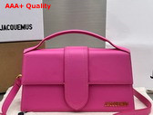 Jacquemus Le Grand Bambino Les Classiques Crossbody Flap Bag in Pink Smooth Leather Replica