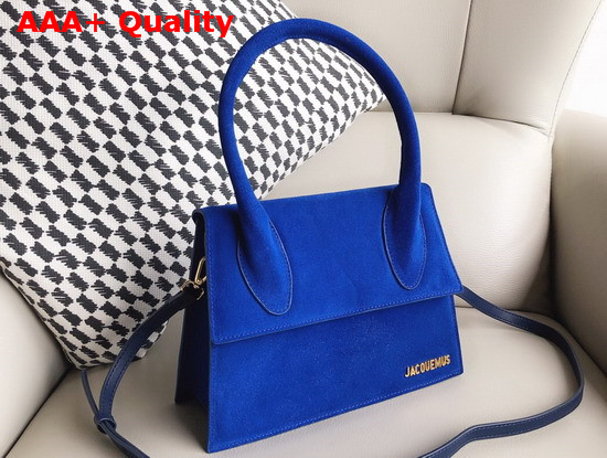 Jacquemus Le Grand Chiquito Bag in Blue Suede Leather Replica