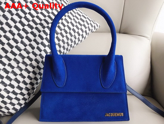 Jacquemus Le Grand Chiquito Bag in Blue Suede Leather Replica