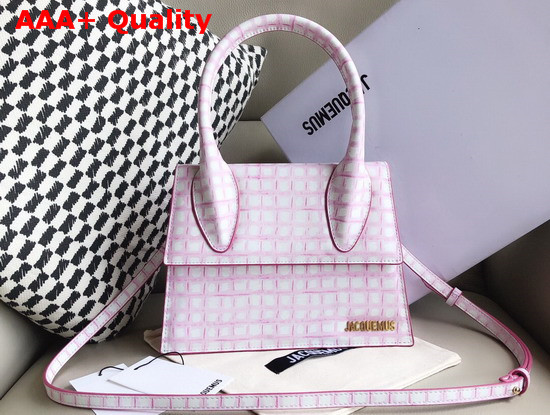 Jacquemus Le Grand Chiquito Bag in Pink Croc Effect Leather Replica