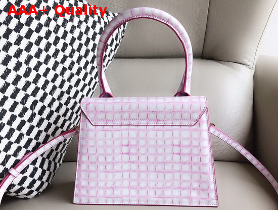 Jacquemus Le Grand Chiquito Bag in Pink Croc Effect Leather Replica