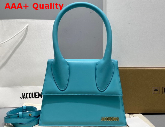 Jacquemus Le Grand Chiquito Large Leather Handbag in Turquoise Replica