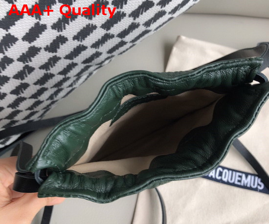 Jacquemus Le Pequeno Drawstring Leather Bag in Green Replica