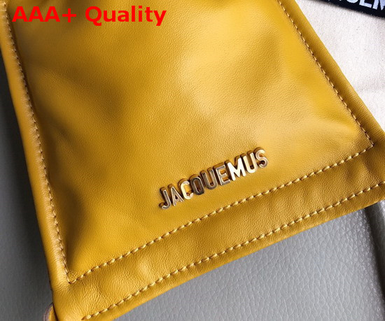 Jacquemus Le Pequeno Drawstring Leather Bag in Yellow Replica