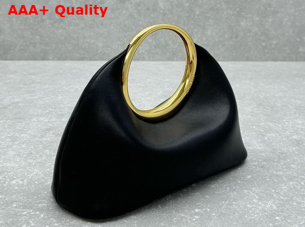 Jacquemus Le Petit Calino Les Sculptures Mini Ring Handbag in Black Nappa Leather Replica