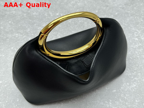 Jacquemus Le Petit Calino Les Sculptures Mini Ring Handbag in Black Nappa Leather Replica