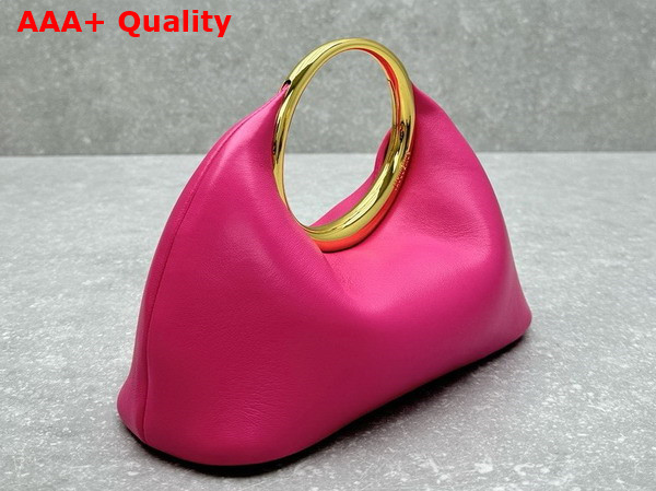 Jacquemus Le Petit Calino Les Sculptures Mini Ring Handbag in Dark Pink Nappa Leather Replica