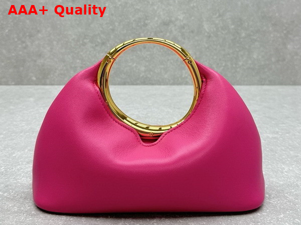 Jacquemus Le Petit Calino Les Sculptures Mini Ring Handbag in Dark Pink Nappa Leather Replica