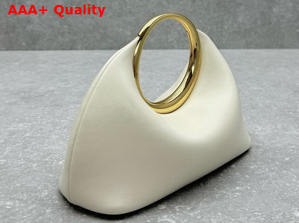 Jacquemus Le Petit Calino Les Sculptures Mini Ring Handbag in Light Ivory Nappa Leather Replica