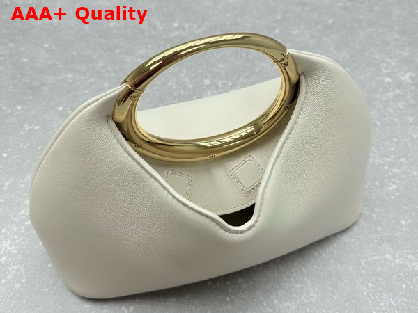 Jacquemus Le Petit Calino Les Sculptures Mini Ring Handbag in Light Ivory Nappa Leather Replica