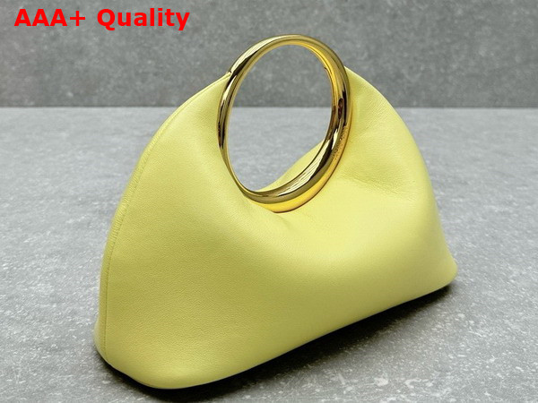 Jacquemus Le Petit Calino Les Sculptures Mini Ring Handbag in Pale Yellow Nappa Leather Replica