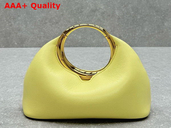 Jacquemus Le Petit Calino Les Sculptures Mini Ring Handbag in Pale Yellow Nappa Leather Replica