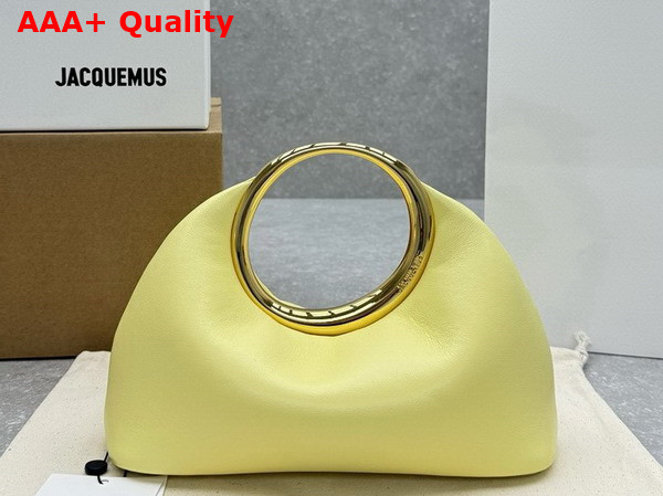 Jacquemus Le Petit Calino Les Sculptures Mini Ring Handbag in Pale Yellow Nappa Leather Replica