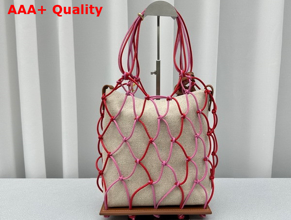 Jacquemus Le Petit Filet Pralu Fishnet Bag in Dark Pink Replica