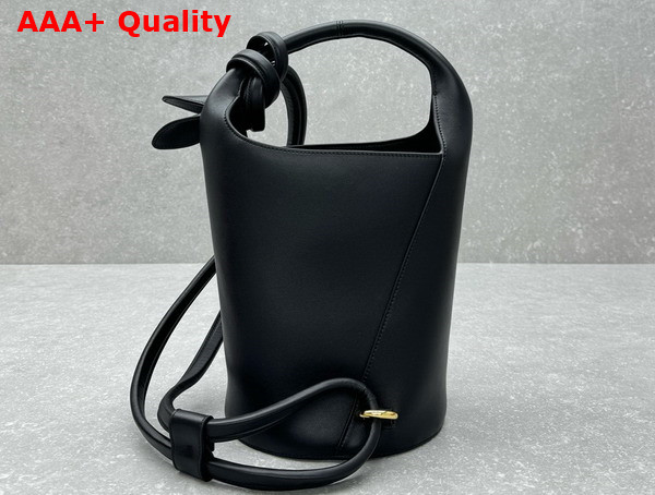 Jacquemus Le Petit Tourni Les Classiques Mini Knotted Bucket Bag in Black Replica