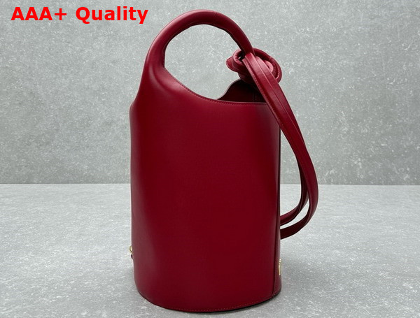 Jacquemus Le Petit Tourni Les Sculptures Mini Knotted Bucket Bag in Dark Red Replica