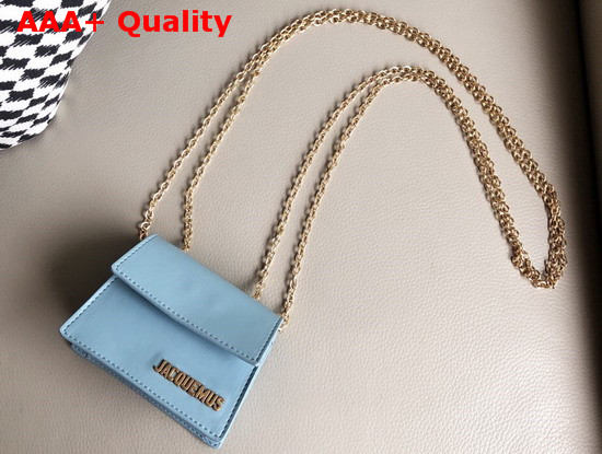 Jacquemus Le Piccolo Mini Crossbody Bag in Baby Blue Rubberized Leather Replica