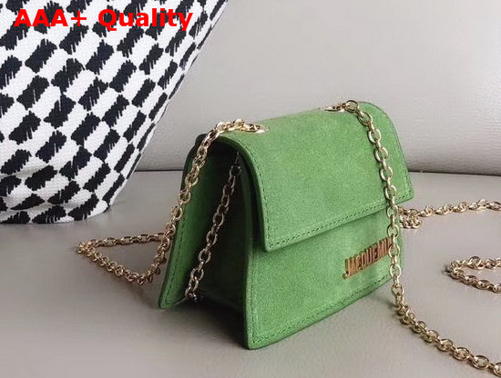 Jacquemus Le Piccolo Mini Crossbody Bag in Green Suede Leather Replica