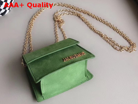 Jacquemus Le Piccolo Mini Crossbody Bag in Green Suede Leather Replica