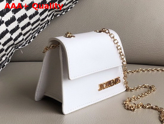 Jacquemus Le Piccolo Mini Crossbody Bag in White Rubberized Leather Replica