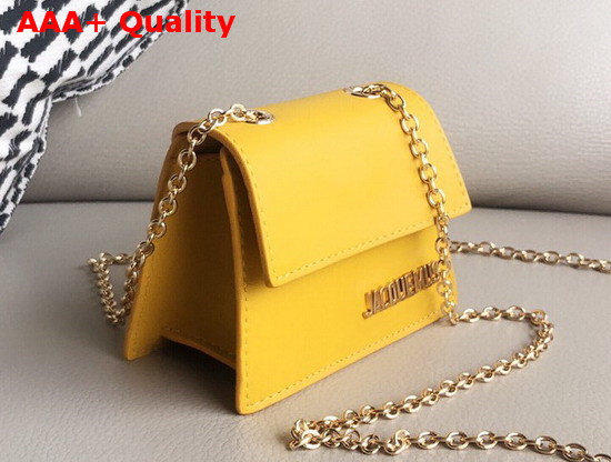 Jacquemus Le Piccolo Mini Crossbody Bag in Yellow Rubberized Leather Replica