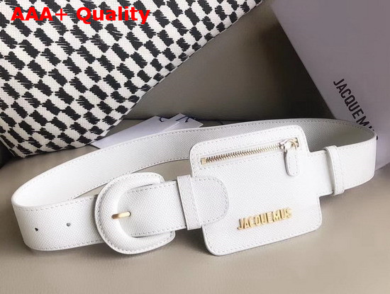 Jacquemus Le Porte Ceinture Leather Belt Bag in White Replica