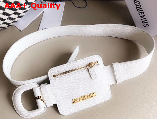 Jacquemus Le Porte Ceinture Leather Belt Bag in White Replica