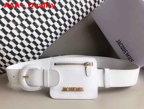 Jacquemus Le Porte Ceinture Leather Belt Bag in White Replica