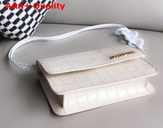 Jacquemus Le Sac Riviera Bag in Beige Embossed Croc Effect Leather Replica