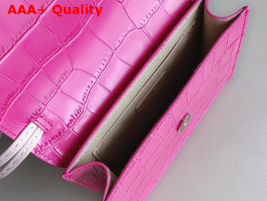 Jacquemus Le Sac Riviera Bag in Rose Embossed Croc Effect Leather Replica