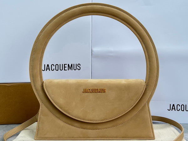 Jacquemus Le Sac Rond Dark Beige Leather Replica