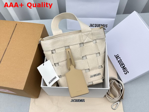 Jacquemus Le Seau Gros Grain Utility Bucket Bag in Light Greige Replica