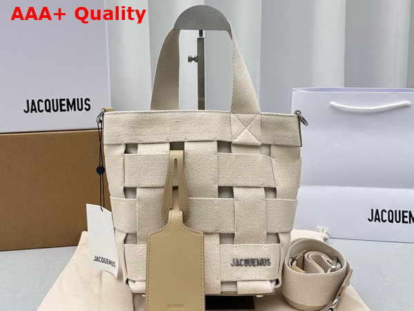 Jacquemus Le Seau Gros Grain Utility Bucket Bag in Light Greige Replica