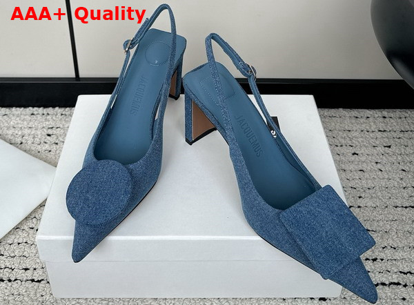 Jacquemus Les Slingbacks Duelo Hautes Blue Denim Sling Backs Replica