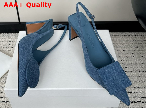 Jacquemus Les Slingbacks Duelo Hautes Blue Denim Sling Backs Replica