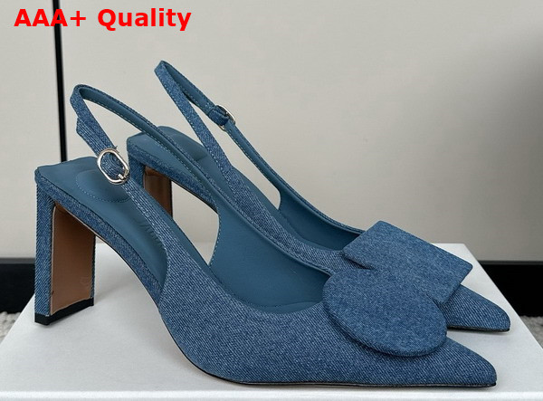 Jacquemus Les Slingbacks Duelo Hautes Blue Denim Sling Backs Replica