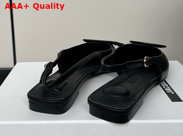 Jacquemus Les Slingbacks Duelo Plates Black Smooth Leather Replica