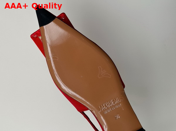 Jacquemus Les Slingbacks Duelo Plates Red Satin Replica