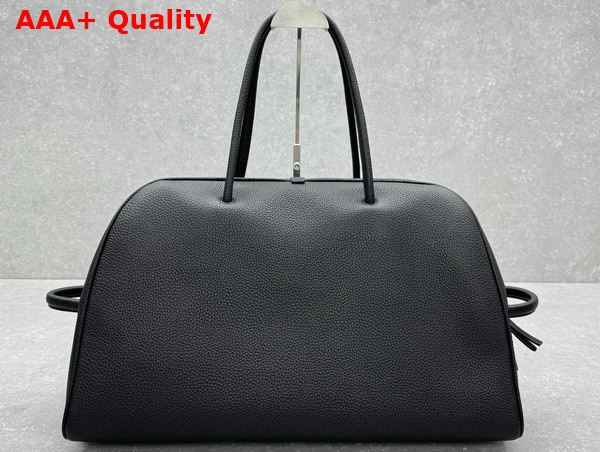 Jacquemus The Large Turismo Bowling Bag in Black Grained Leather Replica