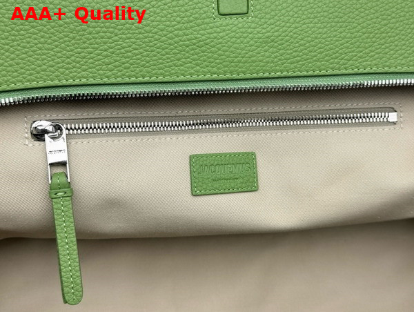 Jacquemus The Large Turismo Bowling Bag in Green Grained Leather Replica