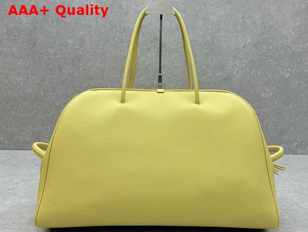 Jacquemus The Large Turismo Bowling Bag in Light Yellow Grained Leather Replica